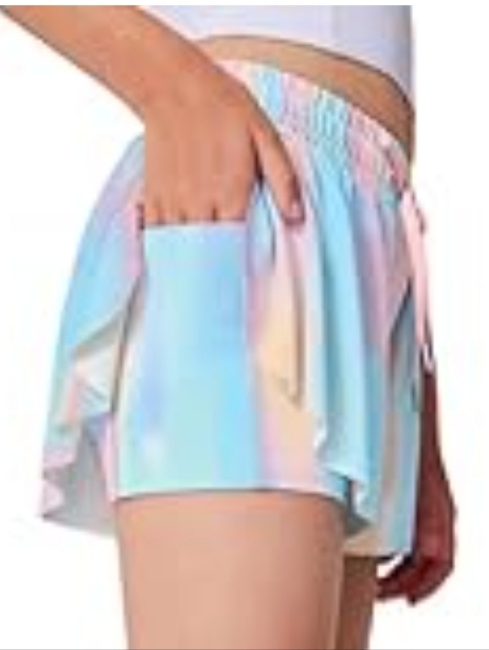 Zaclotre shirts rainbow with pink stretchy shorts under stretch waist small